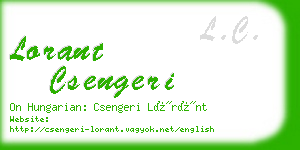 lorant csengeri business card